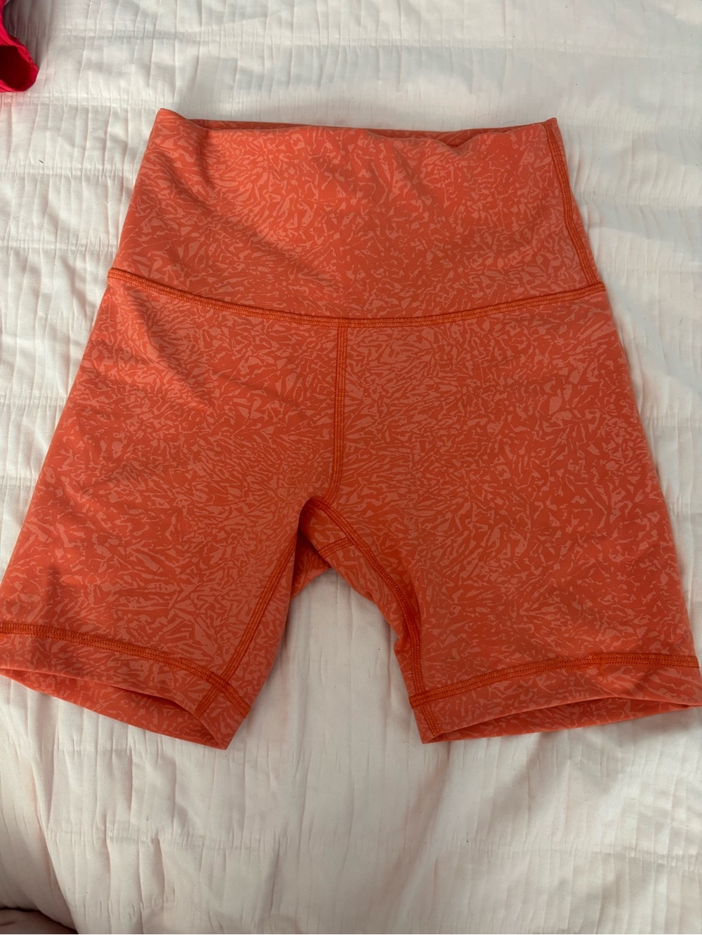 lululemon athletica High-Rise Orange Patterned Bike Shorts